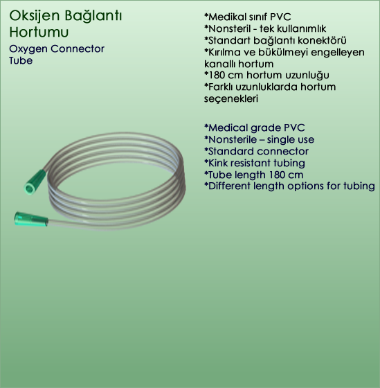 Oksijen bağlantı hortumu
